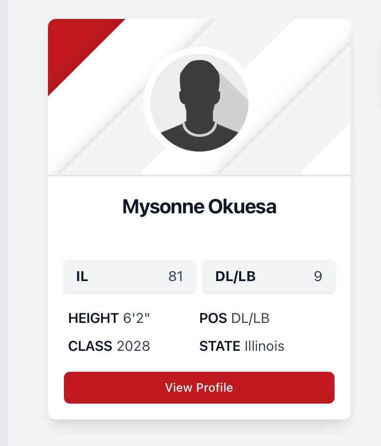 Mysonne “M.O” Okuesa ✞ (@primetimemo1) on Twitter photo Blessed to be Ranked the #9 EDGE in Illinois, and #81 in Illinois, only up from here.
<a href="/CoachBrownAK/">AthleticKonnectionTraining</a> <a href="/StPatrickFB/">Saint Patrick Football</a> <a href="/EDGYTIM/">Timothy “EDGYTIM” OHalloran</a> <a href="/PrepRedzoneIL/">Prep Redzone Illinois</a> <a href="/Bryan_Ault/">Bryan Ault - Midwest Scout</a> <a href="/DeepDishFB/">DEEP DISH FOOTBALL</a> <a href="/Evan_Flood/">Evan Flood</a> <a href="/sixstarfootball/">Six Star Football | PLUS+</a> <a href="/misterCoachZib/">Tommy Zbikowski</a> <a href="/CoachJamison/">Terrance Jamison</a> <a href="/Tom_barrett5/">Tom Barrett</a> <a href="/LemmingReport/">Tom Lemming</a> <a href="/coachPatRyan/">Pat Ryan</a> <a href="/CoachWhit_UW/">E.J. Whitlow 🔴🦡⚪️</a> Blessed to be Ranked the #9 EDGE in Illinois, and #81 in Illinois, only up from here.
<a href="/CoachBrownAK/">AthleticKonnectionTraining</a> <a href="/StPatrickFB/">Saint Patrick Football</a> <a href="/EDGYTIM/">Timothy “EDGYTIM” OHalloran</a> <a href="/PrepRedzoneIL/">Prep Redzone Illinois</a> <a href="/Bryan_Ault/">Bryan Ault - Midwest Scout</a> <a href="/DeepDishFB/">DEEP DISH FOOTBALL</a> <a href="/Evan_Flood/">Evan Flood</a> <a href="/sixstarfootball/">Six Star Football | PLUS+</a> <a href="/misterCoachZib/">Tommy Zbikowski</a> <a href="/CoachJamison/">Terrance Jamison</a> <a href="/Tom_barrett5/">Tom Barrett</a> <a href="/LemmingReport/">Tom Lemming</a> <a href="/coachPatRyan/">Pat Ryan</a> <a href="/CoachWhit_UW/">E.J. Whitlow 🔴🦡⚪️</a>