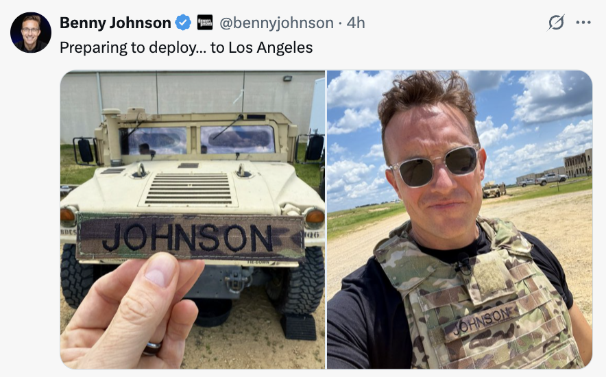 Whiskey Pete deployed a noted Russian asset to cover LA.

Also I hope whoever gets that uniform gives it a good cleaning bc Benny can rarely control his arousal.