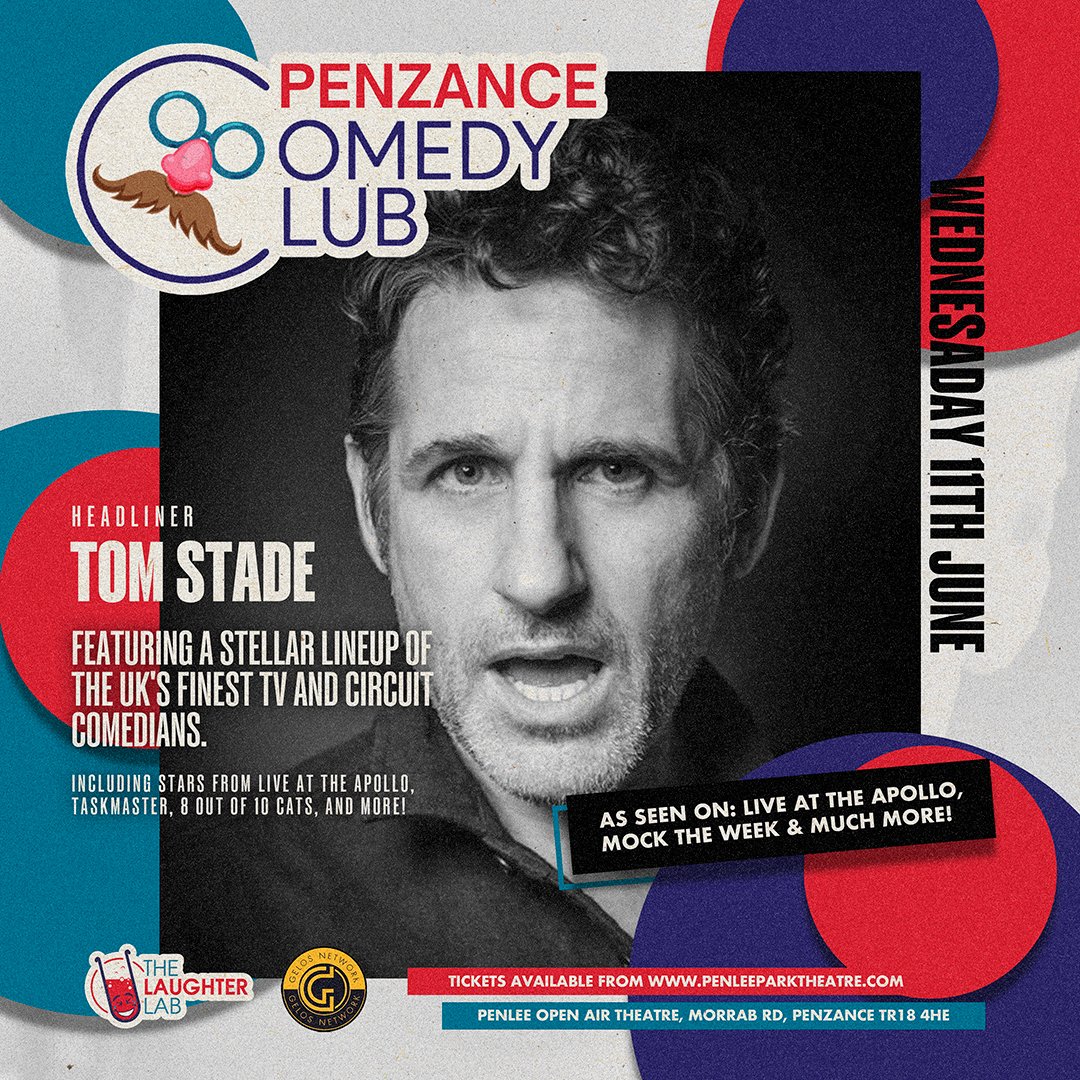 WED JUN 11th 7.30pm Penzance Comedy Club Night/ LIVE in the park :  TOM STADE, BEN TRELOAR and hosted by RICH WILSON. Limited ticket availability!
penleeparktheatre.com/events/penzanc…