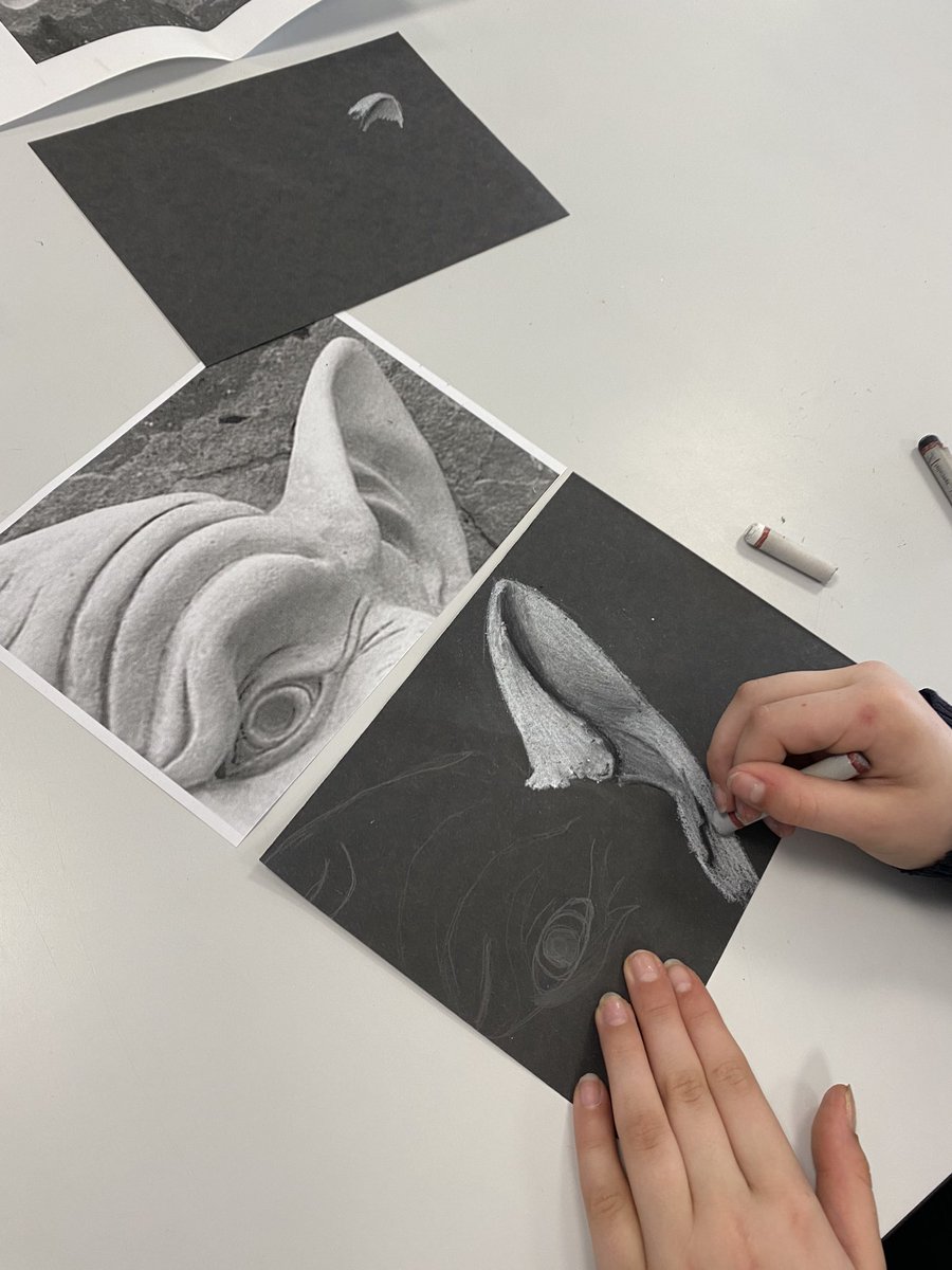 SRA_Art_'s tweet photo. Year 7 are creating fabulous gargoyle drawings this week using oil pastels, the standard is superb! Well done year 7! https://t.co/MuZ0pP3t9M