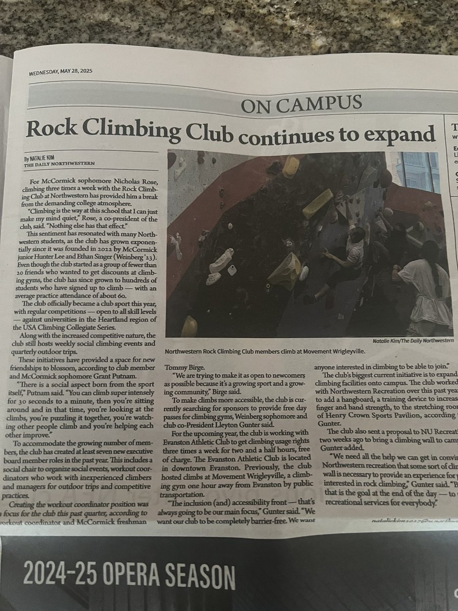 How is this article not titled “Rock Climbing Club continues to reach new heights”?