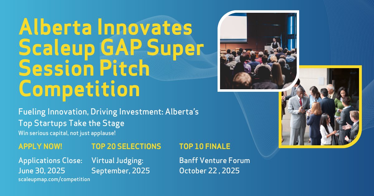 🚀 Calling all Alberta Startups! 

An <a href="/ABInnovates/">Alberta Innovates</a> ScaleupGAP premier pitch event is coming Oct 22, 2025 in partnership with Banff Venture Forum (BVF), and it's packed with real opportunities to grow. 

Learn more 👇🧵 
bit.ly/3FIP0VE

 #ABStartups #BanffVentureForum