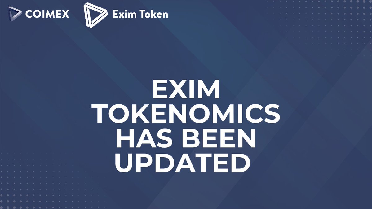 📢 EXIM Tokenomics – Updated for You!

As we continue our OTC sales ahead of the upcoming Global CEX listing in July, we’ve cleaned up and redesigned our Tokenomics Sheet to make it clearer and more accessible for all current and future investors. 🧠✨

🔎 What’s inside?
•