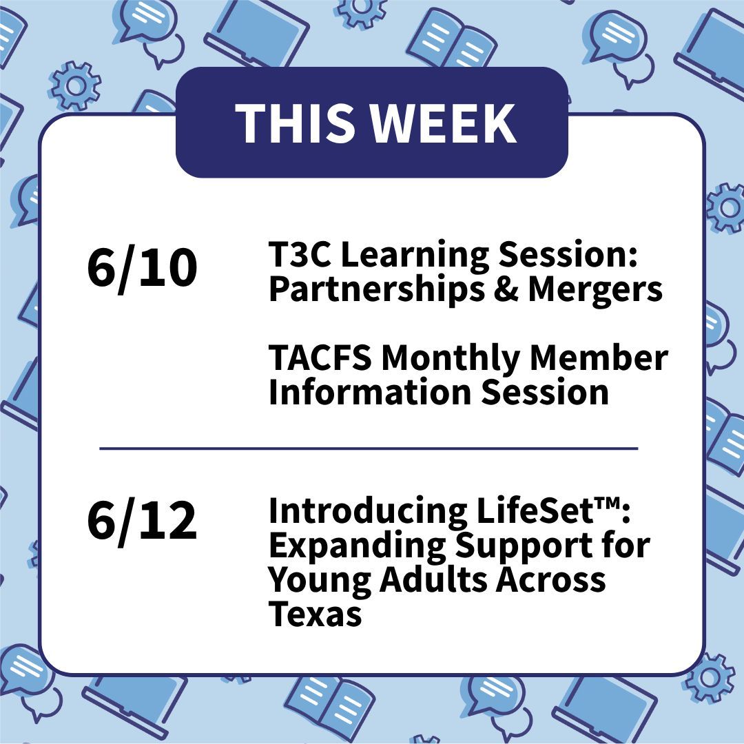 🗓️  Catch our workshops, training, and webinars this week! Register and attend TACFS events here: tacfs.org/events/