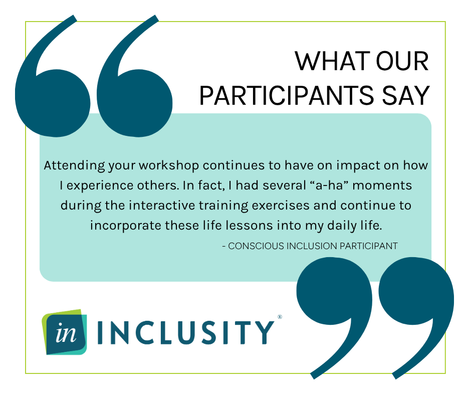 inclusity's tweet image. Take it from past participants - you don't want to miss this! Experience an Inclusity workshop FREE of charge. We're bringing our Conscious Inclusion Workshop to Southfield, MI on August 5 - and you're invited! ▶️ loom.ly/JplMOeE