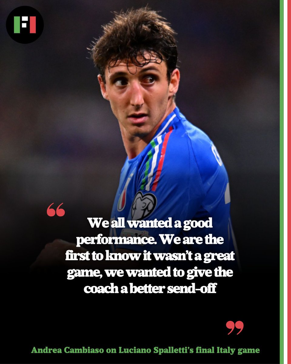 footballitalia's tweet photo. Andrea Cambiaso fully admits Italy ‘are the first to know it wasn’t a great game’ when squeezing past Moldova 2-0 and they ‘feel really sad’ at Luciano Spalletti’s dismissal.
#Azzurri #ITAMDA #ITAMOL #Calcio #WCQ https://t.co/9dxCl75RK8