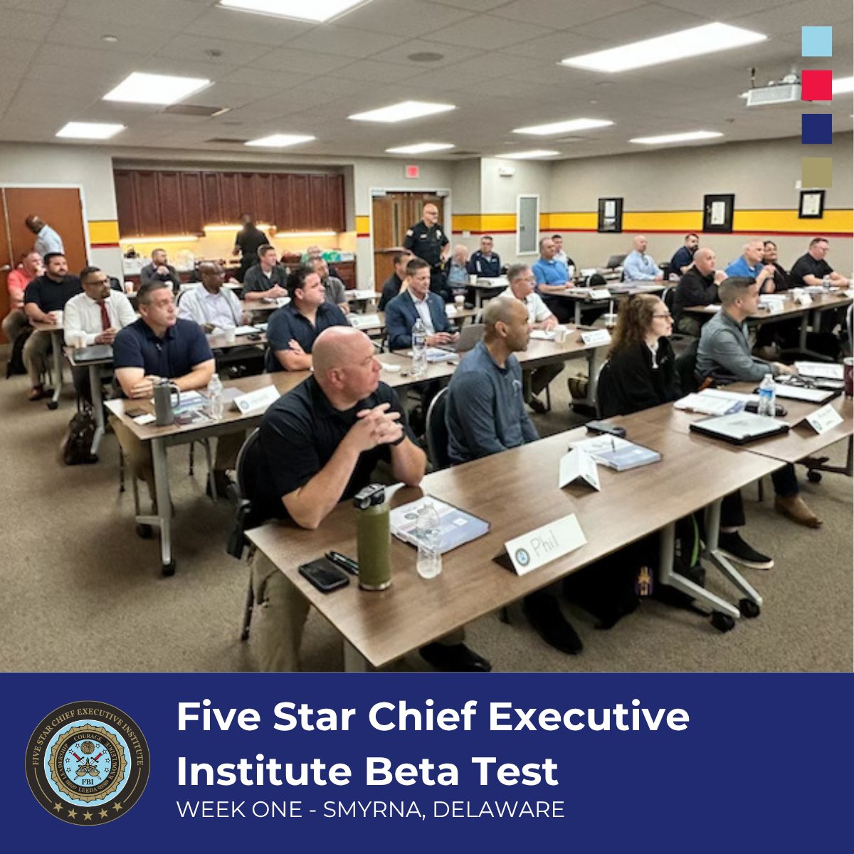 Today marks the kickoff of Week One of our Five Star Chief Executive Institute beta test in Smyrna, Delaware! This two-week, 18-module program is a decade in the making and promises to be a game-changer for public safety leadership.