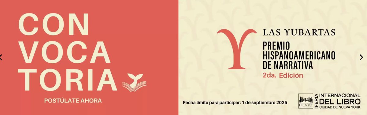 edantilope's tweet image. 🚨 ¡Atención, personas escritoras! 🚨
🐋 Ya está abierta la convocatoria para la segunda edición del Premio Hispanoamericano de Narrativa Las Yubartas🐚🌊 ✨
🗓️ La fecha límite es el 1 de septiembre.
🔗 Puedes consultar toda la información acá:
filnyc.org/las-yubartas/?…