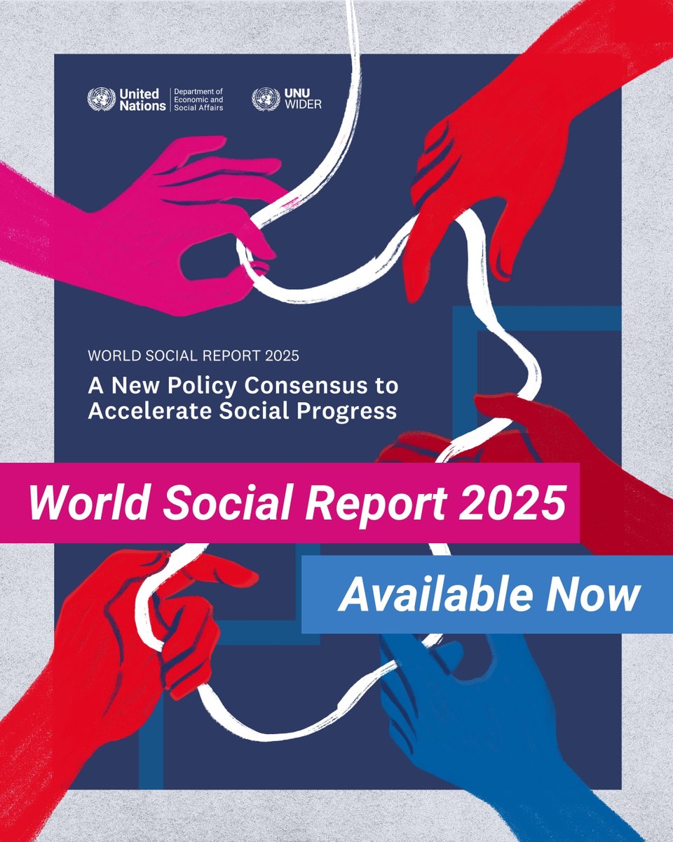On the eve of #COSP18, the accessible EPUB version of the 2025 #WorldSocialReport: A New Policy Consensus to Accelerate Social Progress is now available. 

The report explores what can be done to repair the social contract. 🌐social.desa.un.org/sites/default/…
 #EveryoneIncluded #UNCRPD
