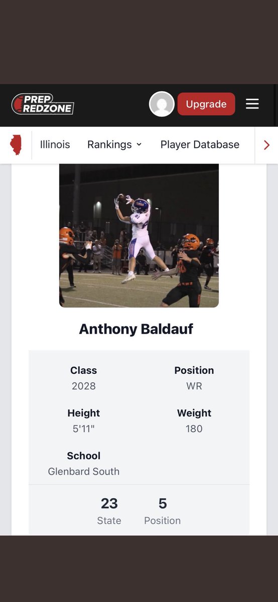 Blessed to be ranked 23rd in state and 5th for my position in class of 2028!

<a href="/OJW_Scouting/">PrepRedzone Oliver</a> <a href="/PrepRedzoneIL/">Prep Redzone Illinois</a> <a href="/GlenbardSouthFB/">GBS Raiders Football</a> <a href="/LemmingReport/">Tom Lemming</a> <a href="/Bryan_Ault/">Bryan Ault - Midwest Scout</a> <a href="/sixstarfootball/">Six Star Football | PLUS+</a> <a href="/DeepDishFB/">DEEP DISH FOOTBALL</a>