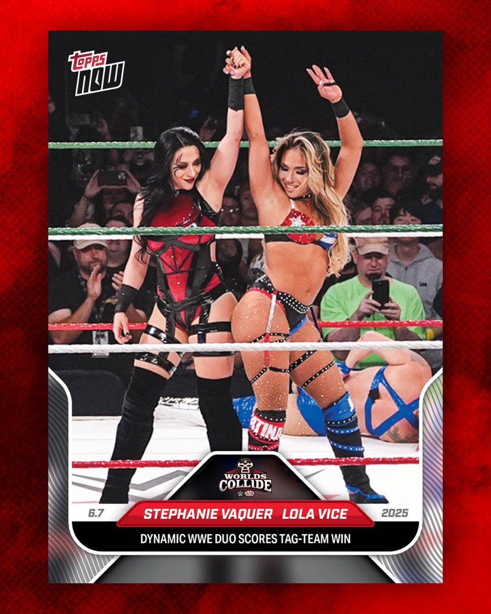 Stephanie Vaquer &amp; Lola Vice unite on a trading card after their tag-team win at Worlds Collide!