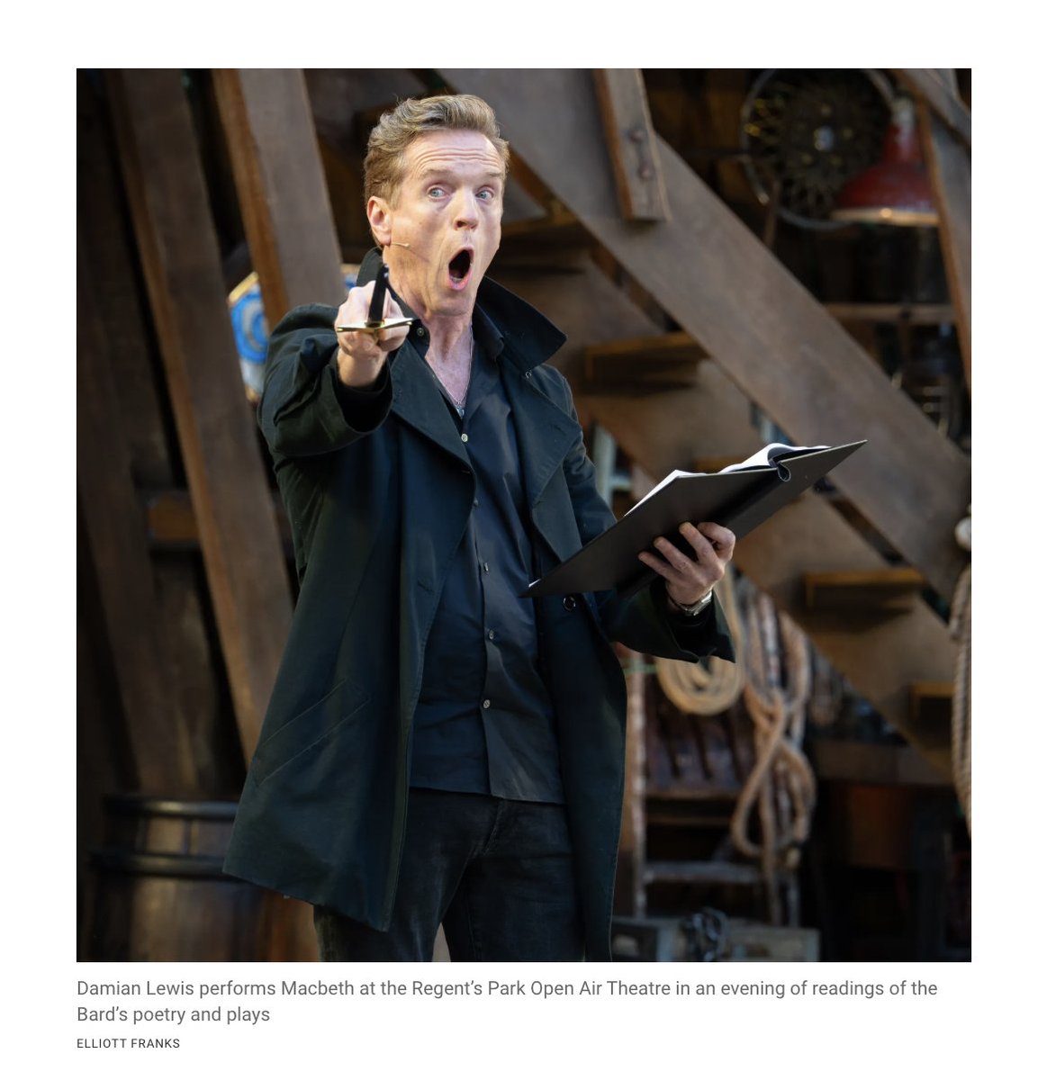 Damian Lewis performed in Allie Esiri's 'Shakespeare For Every Day of the Year-Live!' at Regent's Park Open Air Theatre! Get the scoop here: damian-lewis.com/2025/05/25/598… #DamianLewis #Shakespeare #ShakespeareSunday #ShakespeareForEveryDayOfTheYear #ShakespeareForEveryDayOfTheYearLive