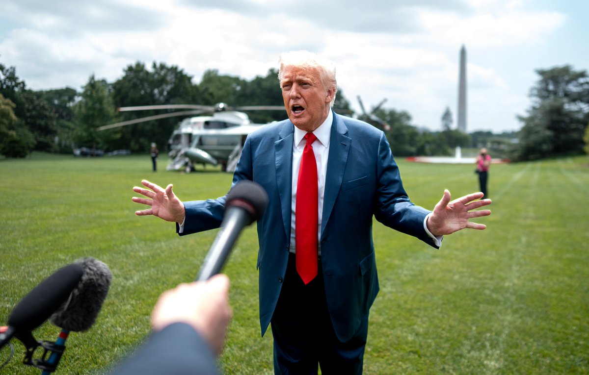 Doug Mills (@dougmillsnyt) on Twitter photo .<a href="/POTUS/">President Donald J. Trump</a> makes remarks about Gov. Gavin Newsom of California as he arrives back at the White House. .<a href="/POTUS/">President Donald J. Trump</a> makes remarks about Gov. Gavin Newsom of California as he arrives back at the White House.