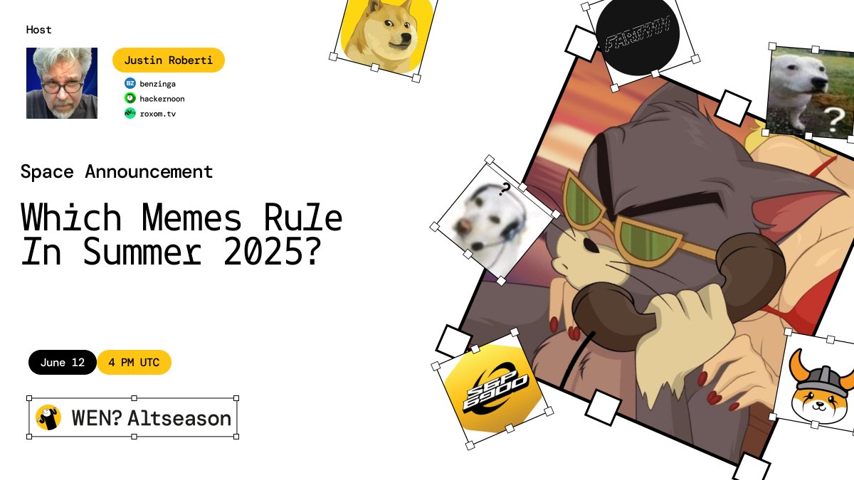 wenaltseason's tweet image. 🚨 Which Memes rule in Summer 2025? 🚨

Some are printing charts, others printing cringe, but the real meme kings of this cycle are yet to emerge.

This Thursday we’re picking summer’s top contenders live on Spaces. Got a favourite meme? Tag ’em to pull up and join the space!