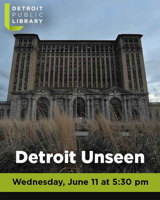 On Wednesday, June 11 at 5:30 pm, the #detroitpubliclibrary welcomes urban explorer and photographer Bob Huston as he shares his #photography of historic and iconic #Detroit buildings.

For more info: eventbrite.com/e/detroit-unse…