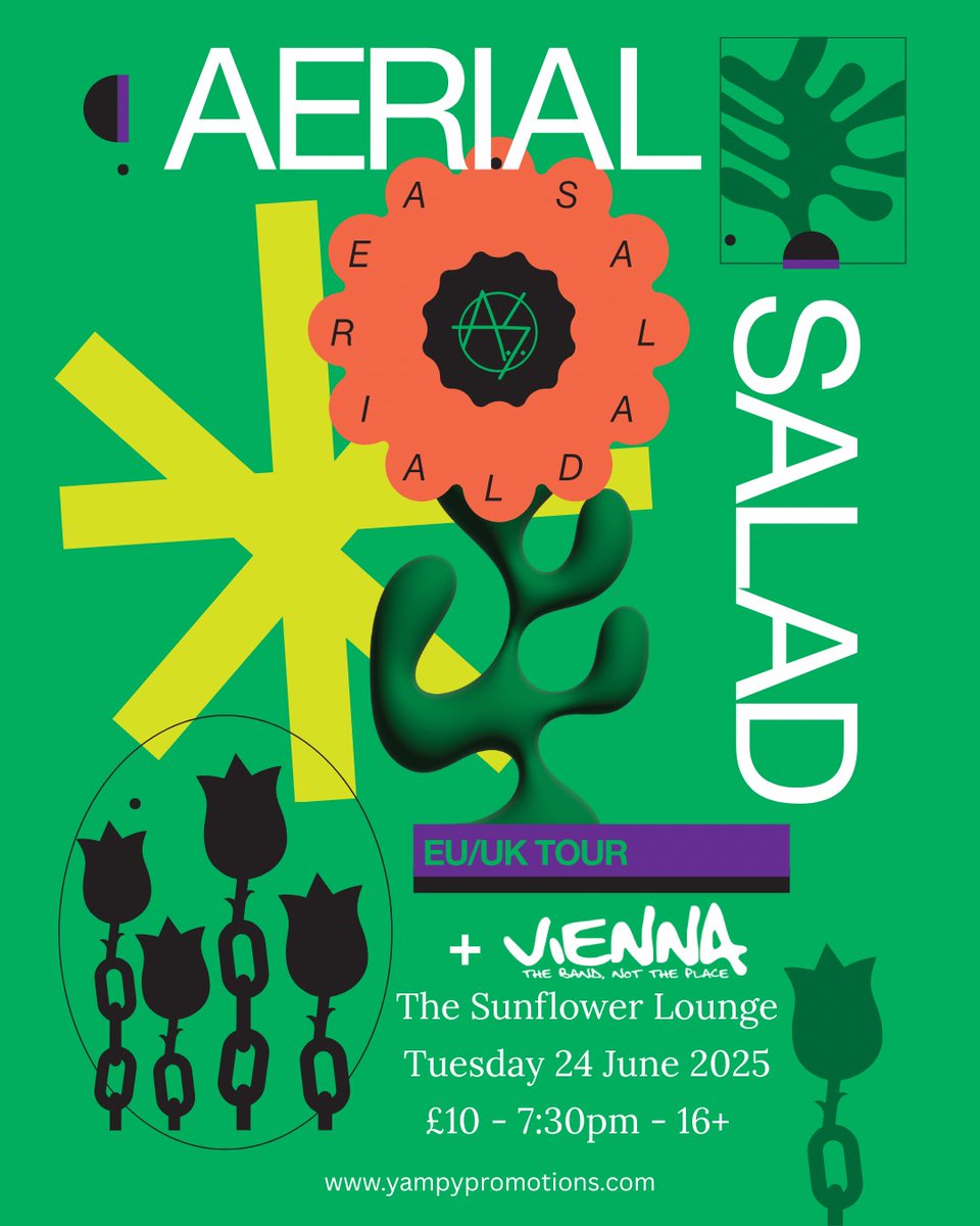 The Sunflower Lounge (@sunflowerlounge) on Twitter photo Vienna will be the support for <a href="/AerialSalad/">Aerial Salad</a> at The Sunflower Lounge on June 24th.
Tickets on sale here - skiddle.com/whats-on/Birmi… Vienna will be the support for <a href="/AerialSalad/">Aerial Salad</a> at The Sunflower Lounge on June 24th.
Tickets on sale here - skiddle.com/whats-on/Birmi…