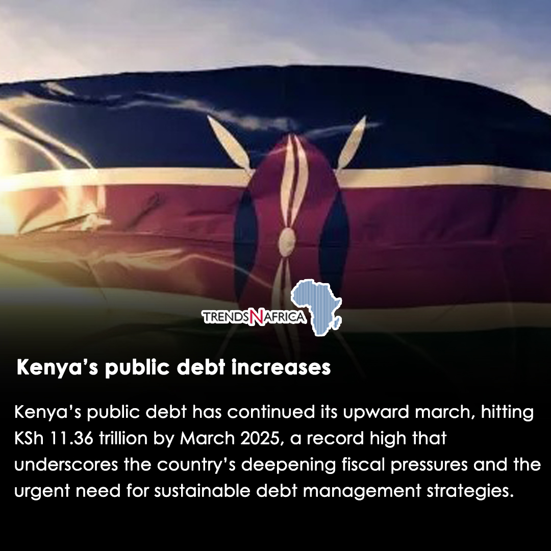 🚨 Kenya’s Public Debt Hits KSh 11.36 Trillion

From KSh 1T in 2009 to KSh 11.36T in 2025, Kenya’s borrowing has skyrocketed 📈 amid fiscal deficits and infrastructure demands.

👉 trendsnafrica.com/kenyas-public-…
#Kenya #PublicDebt #EastAfricaEconomy  #DebtCrisis