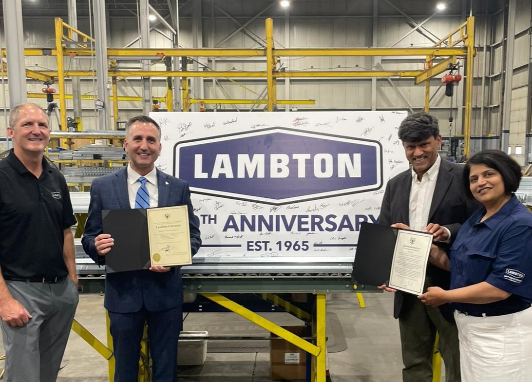 Trevor Jones (@trevorjonesckl) on Twitter photo .<a href="/ConveyorLambton/">Lambton Conveyor Ltd</a> is an Ontario family-owned agribusiness champion.
Over 60 years, they've grown their presence to 55 countries, becoming a global agri-food leader in grain storage, handling, & processing.
Congratulations to the whole Lambton Conveyor team on your success! .<a href="/ConveyorLambton/">Lambton Conveyor Ltd</a> is an Ontario family-owned agribusiness champion.
Over 60 years, they've grown their presence to 55 countries, becoming a global agri-food leader in grain storage, handling, & processing.
Congratulations to the whole Lambton Conveyor team on your success!