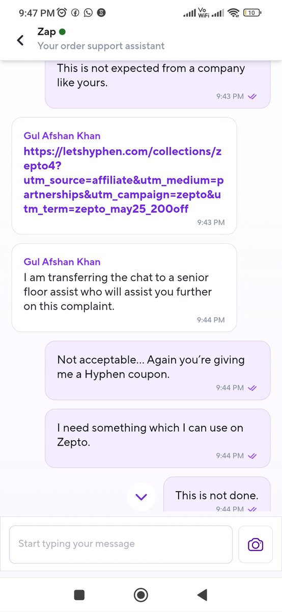 Everyone please be aware of <a href="/ZeptoNow/">Zepto</a> and how they are cheating the Public. 
Continued from my previous post. 
4) When they make a mistake and offer you coupons to make up for the mistake those coupons can never be used on Zepto for your future purchases.