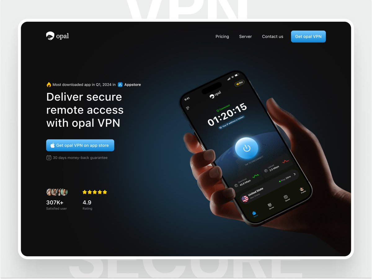 OPAL VPN - App website header