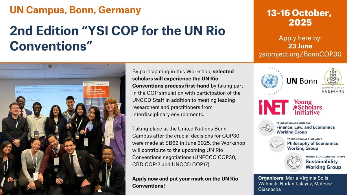 Join us October 13-16 in Bonn, Germany!
Register here by June 23:
ysiproject.org/BonnCOP30