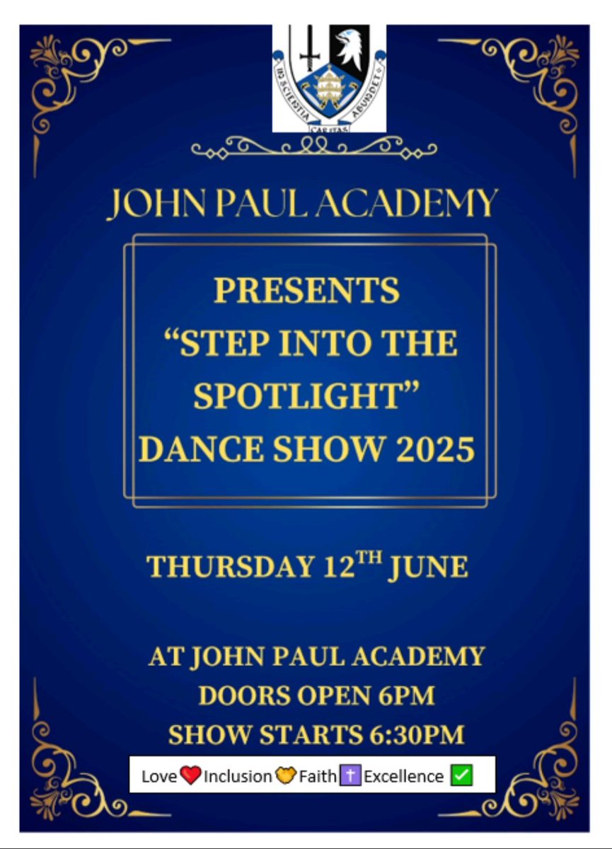 John Paul Academy PE (@jpacademype) on Twitter photo ✨️🪩 Dance Show 2025🪩✨
Join us for an unforgettable dance show and come support our talented young performers.
Tickets from the PE department.
<a href="/johnpaulacademy/">John Paul Academy</a> ✨️🪩 Dance Show 2025🪩✨
Join us for an unforgettable dance show and come support our talented young performers.
Tickets from the PE department.
<a href="/johnpaulacademy/">John Paul Academy</a>