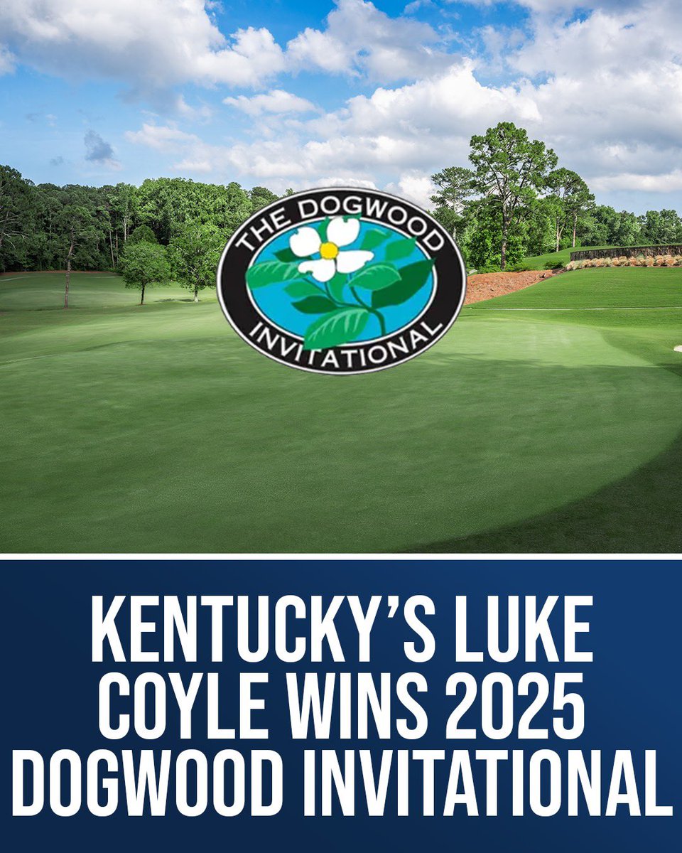 CGN (@collegegolfnw) on Twitter photo Kentucky’s Luke Coyle Wins 2025 Dogwood Invitational
<a href="/UKmensgolf/">Kentucky Men’s Golf</a> <a href="/thedogwoodinv/">The Dogwood</a>
Luke Coyle of the University of Kentucky delivered a standout performance to win the 2025 Dogwood Invitational at Druid Hills Golf Club, finishing at 21-under-par (267) for a commanding six-shot Kentucky’s Luke Coyle Wins 2025 Dogwood Invitational
<a href="/UKmensgolf/">Kentucky Men’s Golf</a> <a href="/thedogwoodinv/">The Dogwood</a>
Luke Coyle of the University of Kentucky delivered a standout performance to win the 2025 Dogwood Invitational at Druid Hills Golf Club, finishing at 21-under-par (267) for a commanding six-shot
