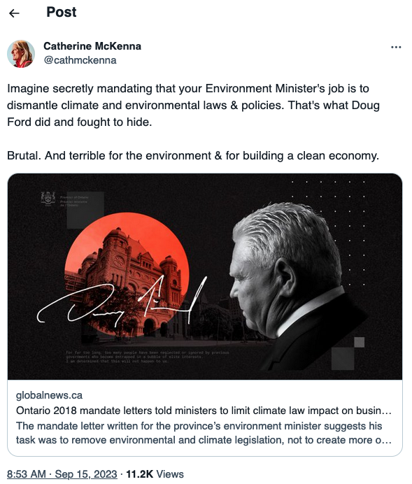 RGBAtlantica's tweet photo. He's been dismantling our environmental protections for years now. #climatechange #climateOntario #buildinghomes #cleanenergy #ontario https://t.co/GWmrL9H0oU