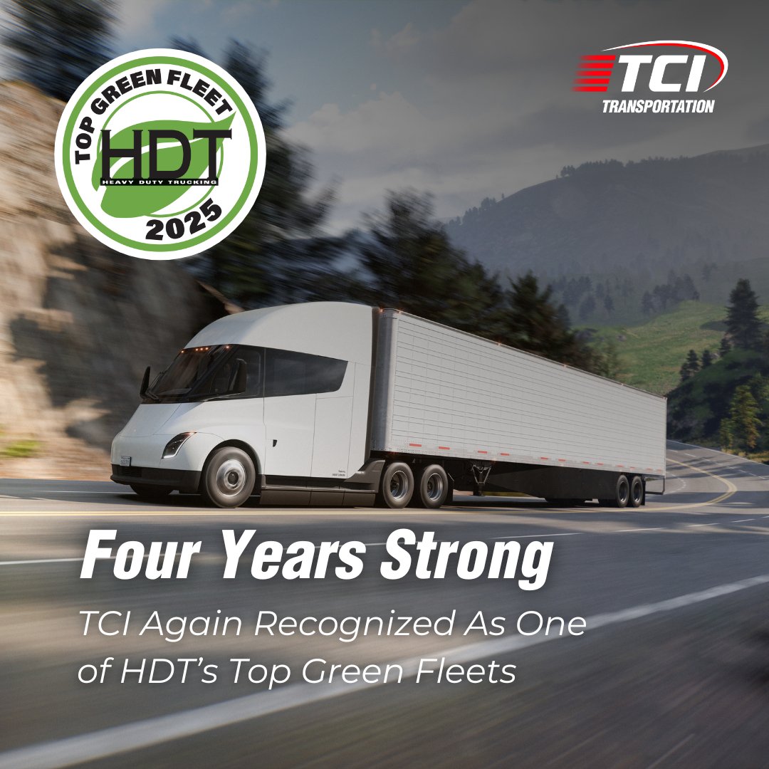 tci_leasing's tweet image. We’re proud to share that TCI Transportation has once again been named to Heavy Duty Trucking’s Top Green Fleets for 2025—our 4th consecutive year on the list. 🌱
Honored to be among 20 forward-thinking fleets leading the charge in sustainability!
go.tcitransportation.com/3SIr5Zn