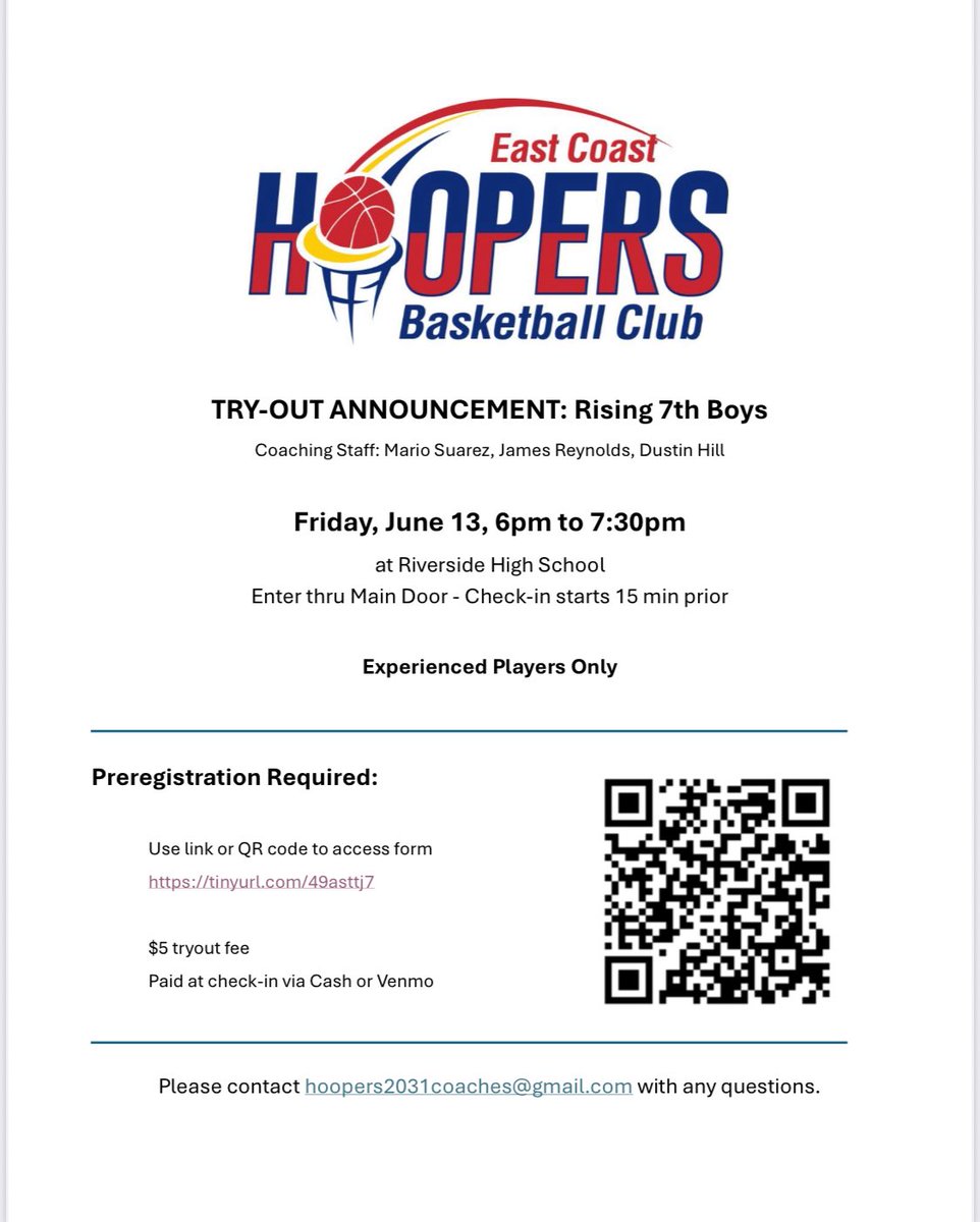 echoopers's tweet image. Special Summer Try-Out for (current 6th) Rising 7th. This Friday, June 13.