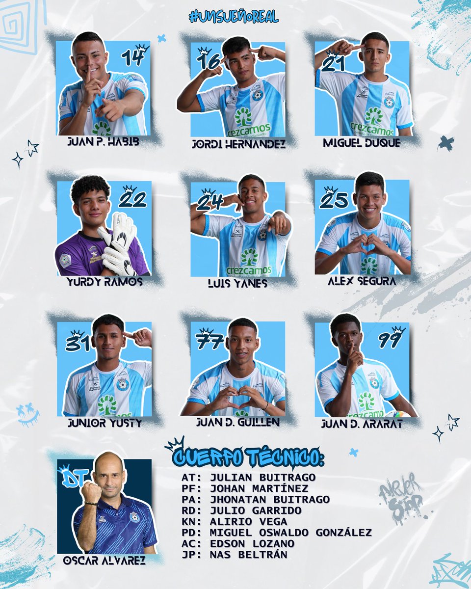#ConvocatoriaAlbiceleste 📢🩵🤍 Estos son los 18 convocados por nuestro DT Óscar Álvarez para el juego válido por la fecha 4 de la Copa BetPlay, donde visitamos a Llaneros en el Bello Horizonte 🏟. 

¡VAMOS, GUERREROS! 🙌🏼🔥

#UnSueñoReal 
🩵🤍⚽
