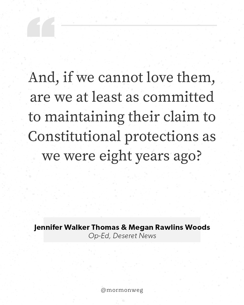 "Actions like this [travel] ban... undermine the constitutional rights that protect all of us from government overreach. As citizens of a free nation, we can and should speak out when we see those rights being violated,"  wrote MWEG leaders in this op-ed:
deseret.com/opinion/2025/0…