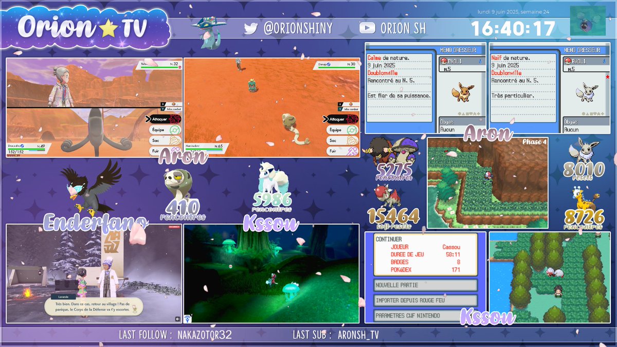 Evoli Shiny 🌟

Après le blocage Meloetta, c'est une autre shasse centrale de mes DTQs qui se termine. Evoli ♂️ tombe en 8010 resets à Doublonville (donné par Léo)

Directement évolué en la plus belle évolition : Noctali ✨
