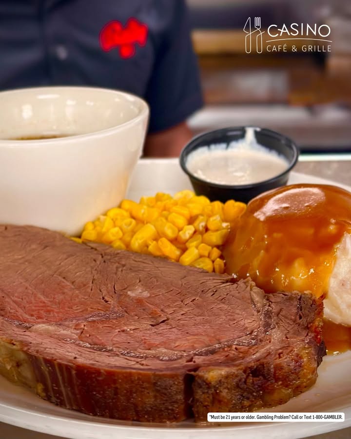 Craving a winning meal deal? 🥩🎉
Dig into a hearty 10oz prime rib with mashed potatoes and corn for just $7.77 at Casino Café &amp; Grille! 🍽️
Delicious, satisfying, and easy on your wallet, the perfect bite between spins!

#BallysBlackHawk