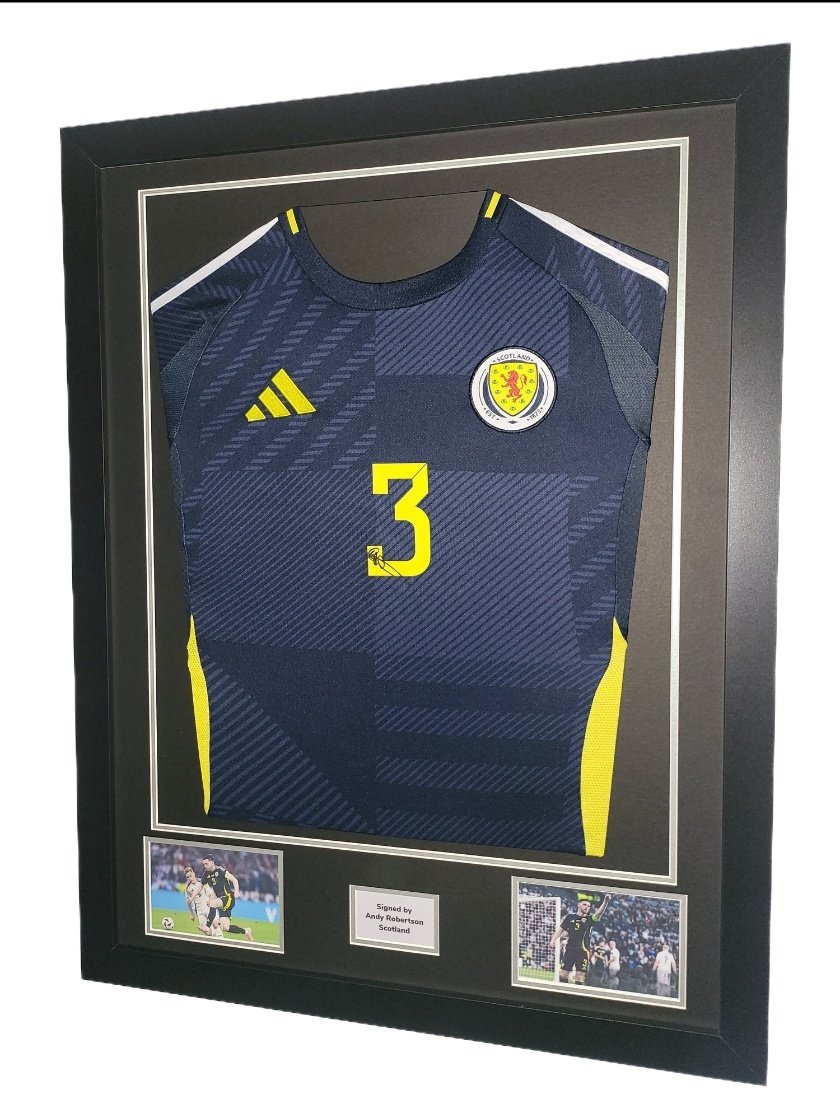 Andy Robertson Scotland Framed Shirts reduced from £225 to £200 on framedshirt.com 

Only one of each available