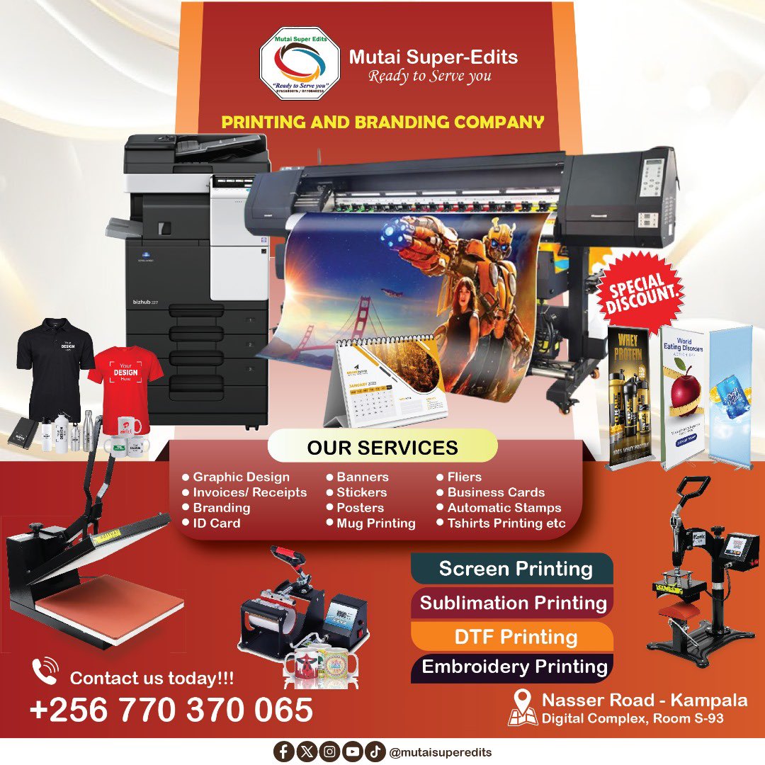 EditsMutai's tweet photo. Hey Uganda 🇺🇬 ...greetings!!! 👋👋👋👋👋
         Take your brand to the next level with Mutai Super Edits!

 We deal with;
 Campaign Posters
 Reflectors
 Flier Designs TShirts and many more

        We deliver quality, on-time and exceeding expectations! https://t.co/lrd6ov7Tjy