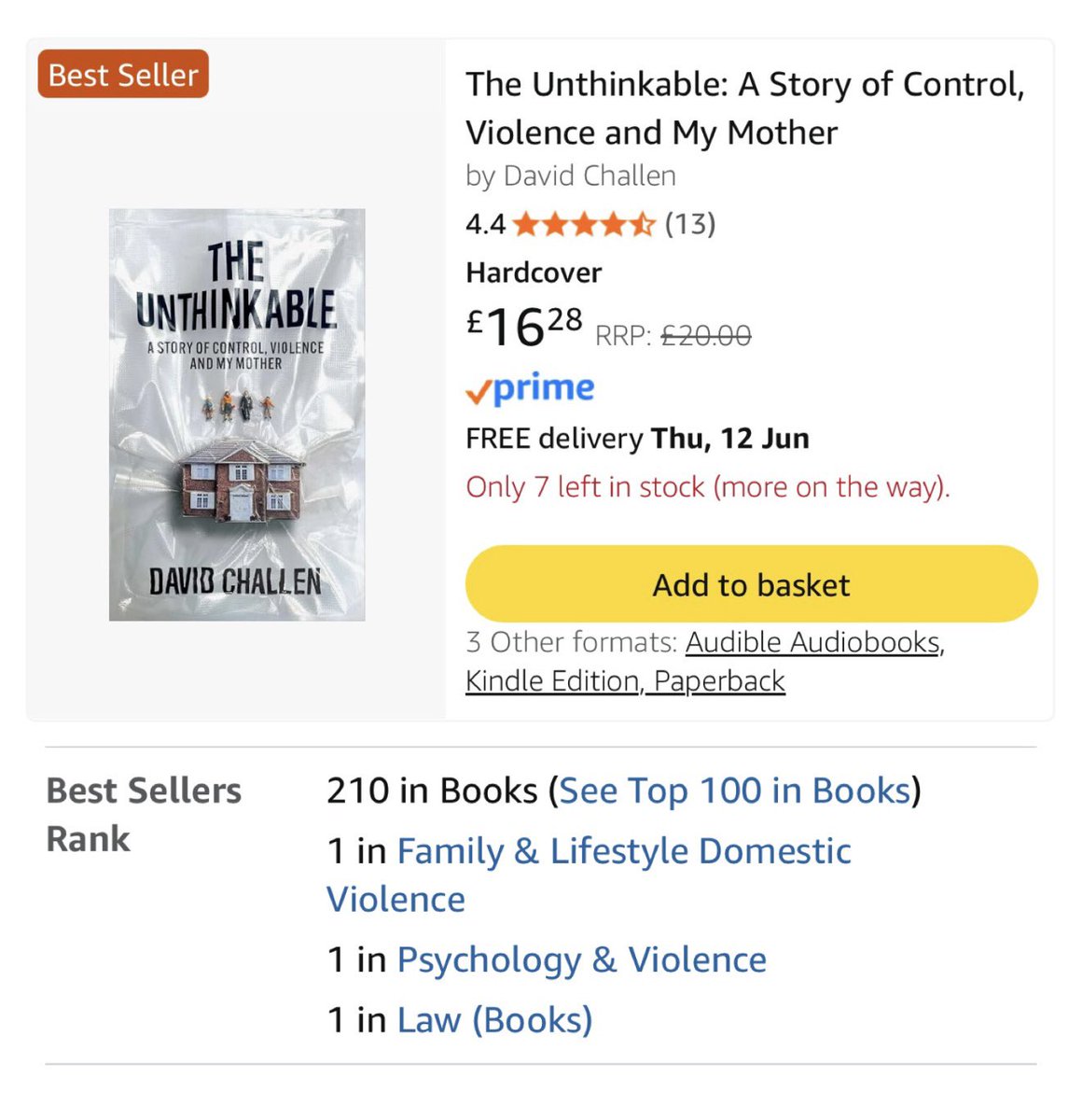 Glad more print runs are underway!
Blown away by the messages and responses so far to The Unthinkable, a book that’s fast become meaningful with many who’ve reached out. This is what it’s all about.

🧍🏼👫🧍🏼‍♂️🏠
#TheUnthinkable
➡️ hachette.co.uk/titles/david-c…