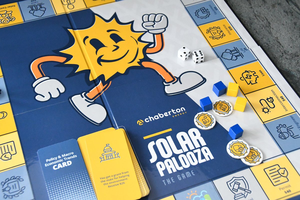 Introducing Solarpalooza – Chaberton’s one-of-a-kind educational board game! Step into the shoes of a solar developer and experience the real-world journey of bringing community solar projects to life. 
🔗 Learn more: chaberton.com/solarpalooza/