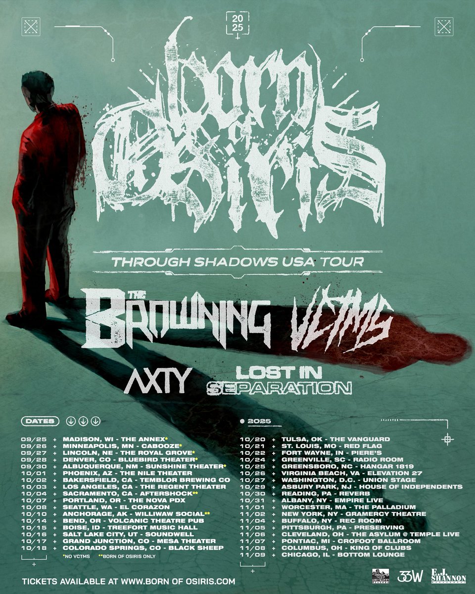 USA, we are back this fall supporting @boocrue @thebrowningofficial @vctmsil and @lostinseparation 

We can’t wait to bring you the Brazilian Metalcore, let’s tear it up! 

Where do we see you?