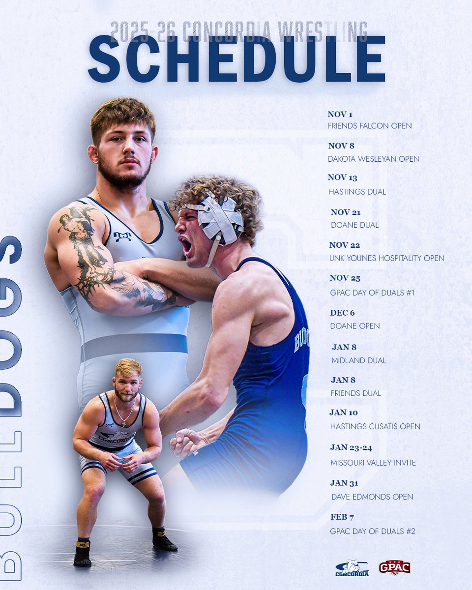 Concordia Bulldogs (@cunebulldogs) on Twitter photo 🤼♂️ | All ⛽️, No Brakes.
Get ready for the upcoming season — your <a href="/CUNEwrestling/">Concordia Wrestling</a> team has been hitting the mat for 2025–26 year! Check out the full wrestling schedule on the website.⤵️
cune.edu/athletics/team… 🤼♂️ | All ⛽️, No Brakes.
Get ready for the upcoming season — your <a href="/CUNEwrestling/">Concordia Wrestling</a> team has been hitting the mat for 2025–26 year! Check out the full wrestling schedule on the website.⤵️
cune.edu/athletics/team…