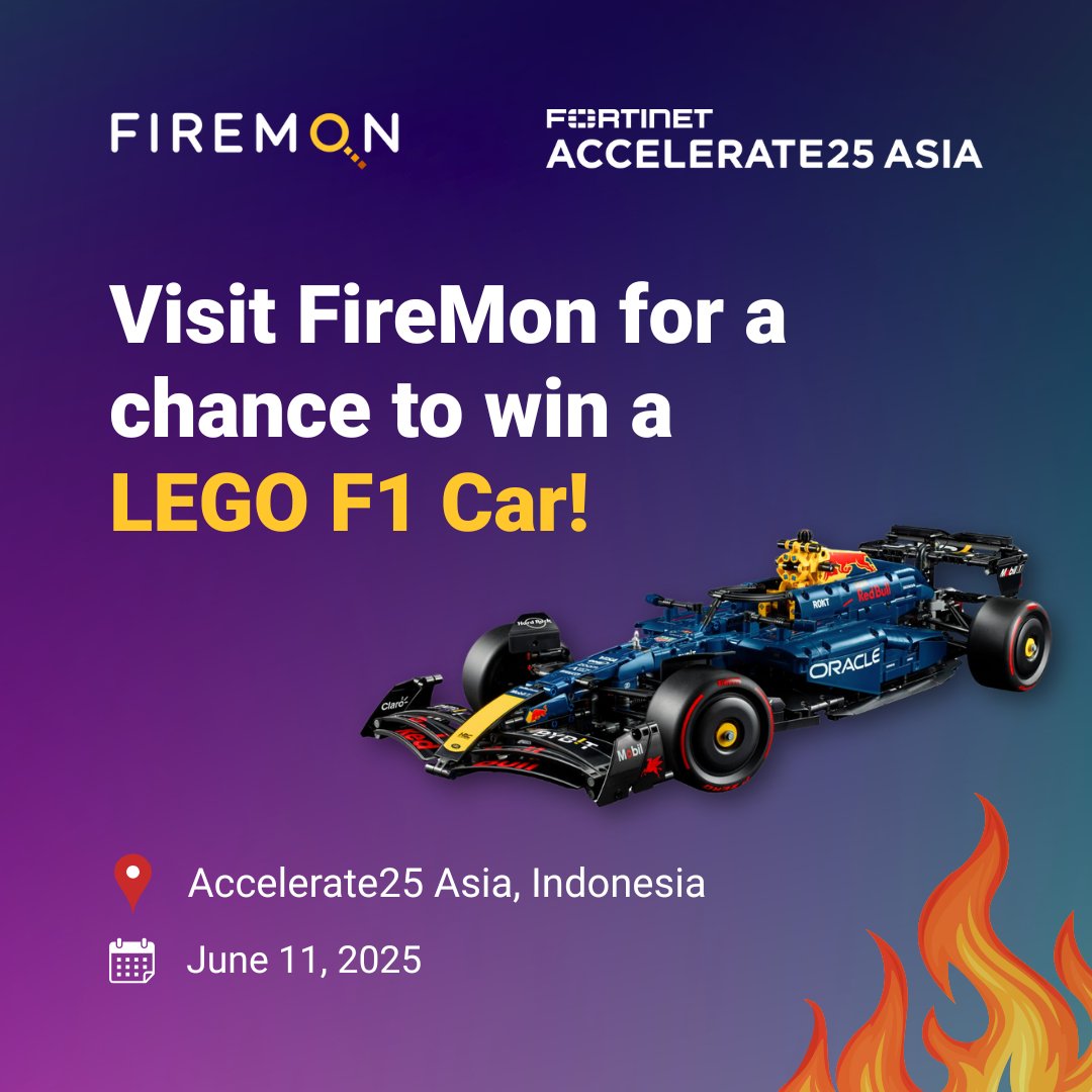 🏁 Fortinet #Accelerate25 Indonesia starts tomorrow! Visit the FireMon booth for a shot at winning a LEGO Red Bull F1 car 🏎️ — and let’s chat about how we help reduce risk, streamline secure access changes, and keep you audit-ready.

#FireMon #CyberSecurity #FirewallManagement