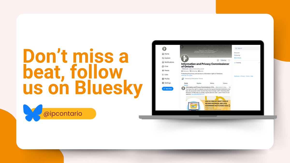 IPCinfoprivacy's tweet photo. We're winding down our presence on this platform.  
To continue following updates from Ontario’s Information and Privacy Commissioner, join us on Bluesky:  https://t.co/MFJfD3XKmH 
Thanks for being part of the conversation here. https://t.co/qcQsFa4gPK