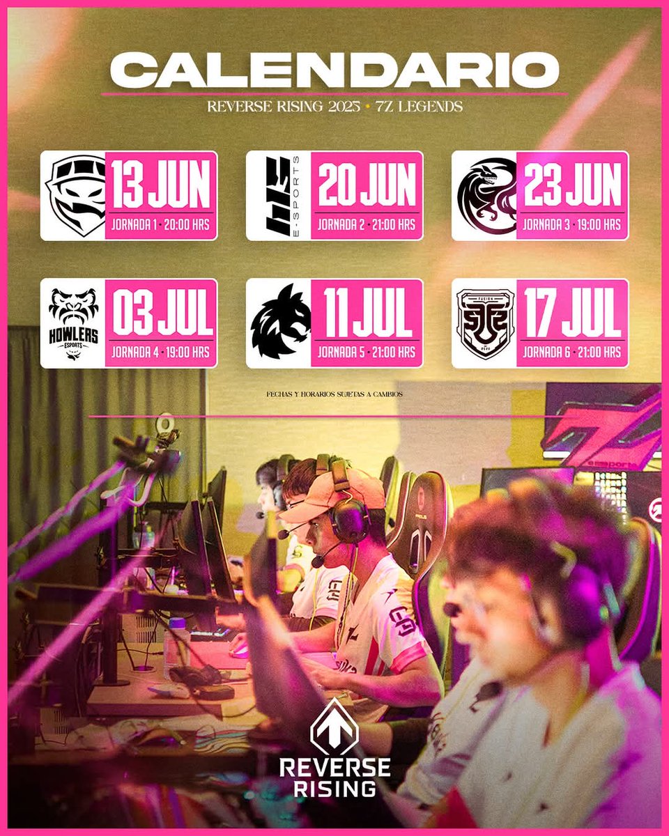 Les dejamos lo que será nuestro calendario de la 1era Fase de <a href="/Reverseleague_/">REV3RSE</a> 🫡

¡Nos vemos el Viernes, vamos por todo! 🔥

#7zEsports #ReverseLeague #Valoranr #7zLegends #Go7z