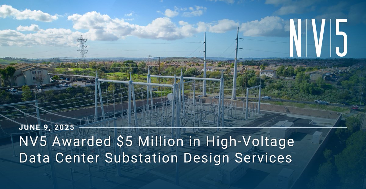 NV5 announced today that it has been awarded $5 million to deliver engineering design services for multiple high-voltage substations supporting data center facilities in Georgia and Nevada. ir.nv5.com/news-events/ne…