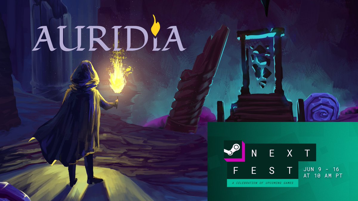 Auridia's participating in #SteamNextFest ! Try out the latest version of the demo -- it's got new challenges, a new journal system, and new music.