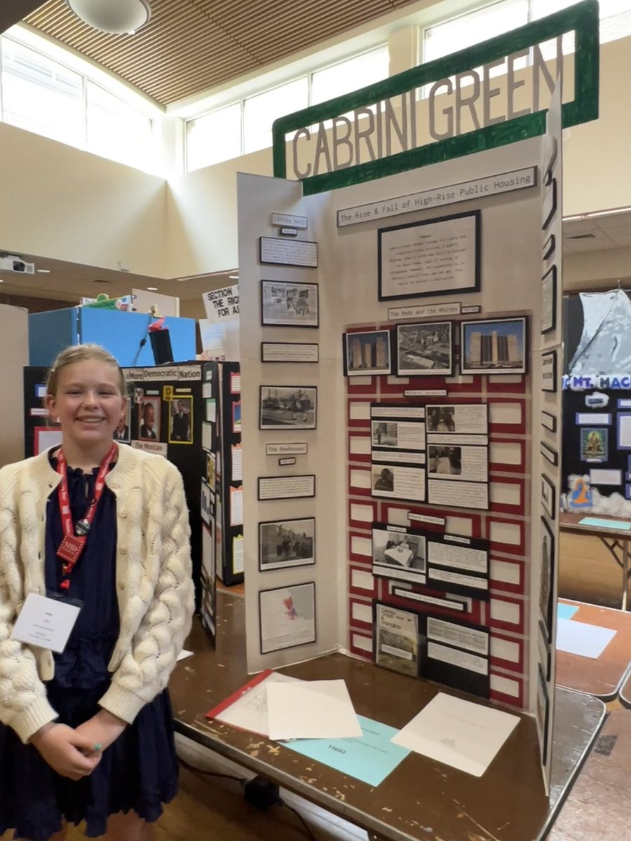 Congratulations to 7th grade LTAC student Kelly L who is representing Illinois at the National History Day competition in College Patk, MD this week.  Good luck presenting your exhibit, Cabrini Green: The Rise and Fall of High-Rise Public Housing!