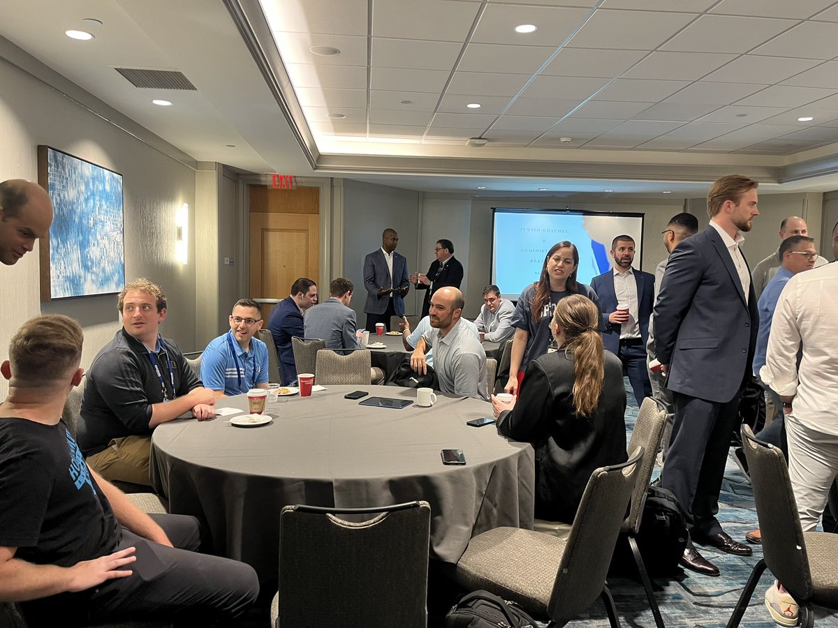 JewishCoaches's tweet image. Incredible turnout today for our 1st annual NACDA breakfast! 40+ people joined us in Orlando to learn more about the JCA & connect with other athletic directors & staff. 🤝✡️
#JCA | #JewishCoaches | #NACDA2025
