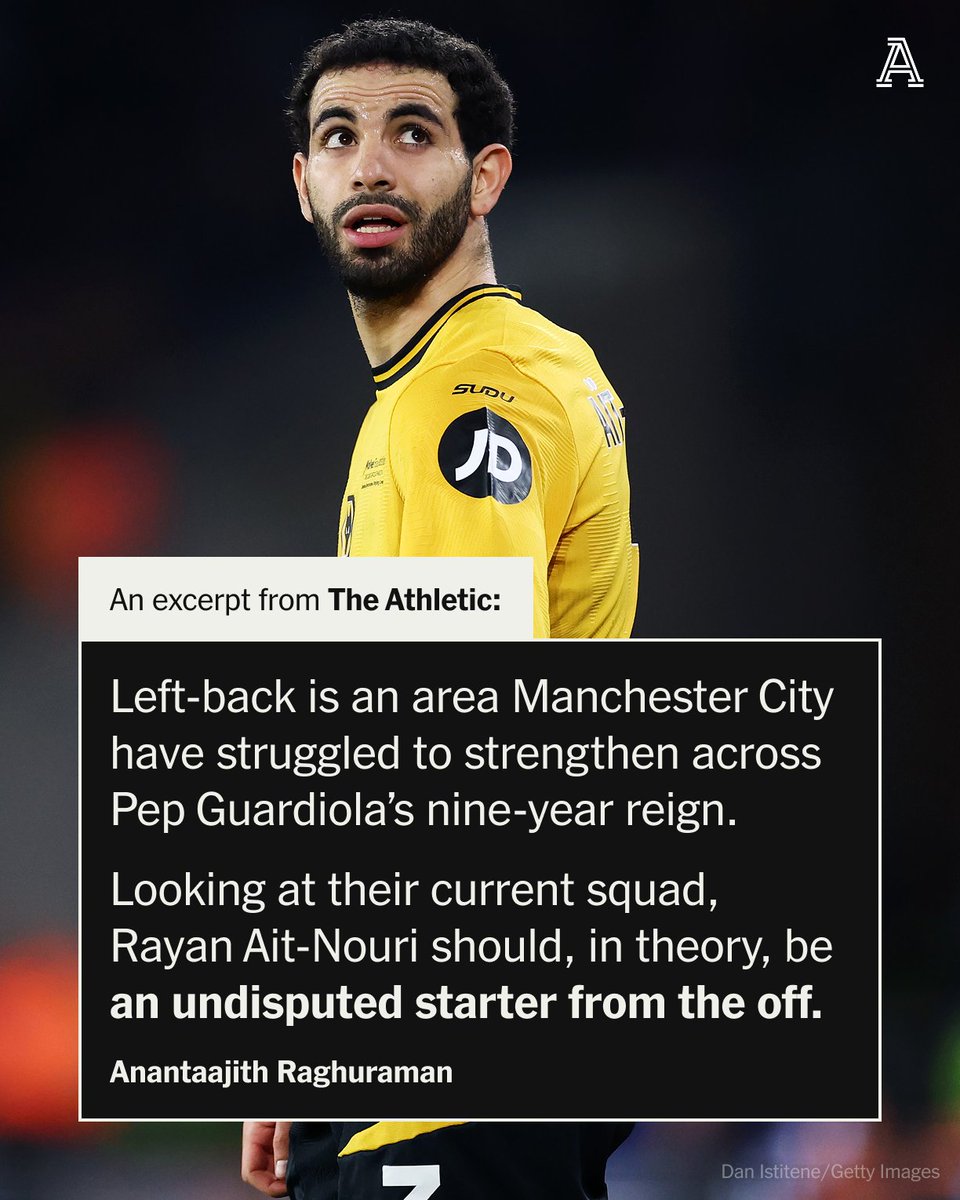 The Athletic | Football (@theathleticfc) on Twitter photo Manchester City have confirmed their first signing of the summer, Rayan Ait-Nouri from Wolves.
As part of our Transfers TLDR series, <a href="/CWeatherspoon_/">Chris</a>, <a href="/anantaajith/">Anantaajith Raghuraman</a>, and <a href="/SteveMadeley78/">Steve Madeley</a> break down the deal.
▪️ His career in 100 words
▪️ Where he'll fit in
▪️ How it affects both Manchester City have confirmed their first signing of the summer, Rayan Ait-Nouri from Wolves.
As part of our Transfers TLDR series, <a href="/CWeatherspoon_/">Chris</a>, <a href="/anantaajith/">Anantaajith Raghuraman</a>, and <a href="/SteveMadeley78/">Steve Madeley</a> break down the deal.
▪️ His career in 100 words
▪️ Where he'll fit in
▪️ How it affects both