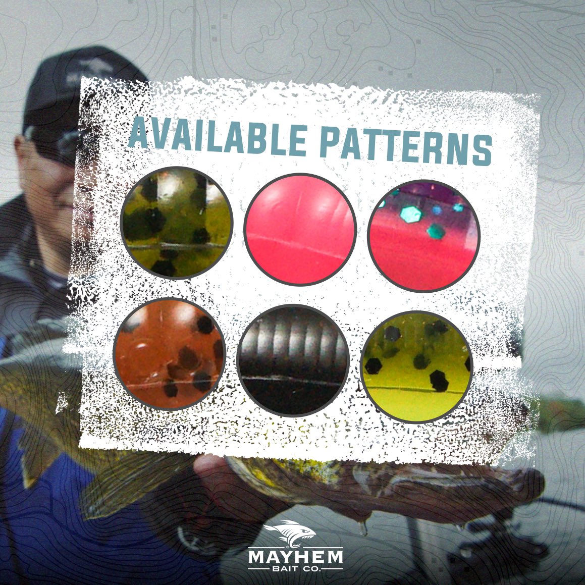 4 inch Mayhem Maneuver  comes in a wide variety of patterns, perfect for even the most finicky fish out there!
