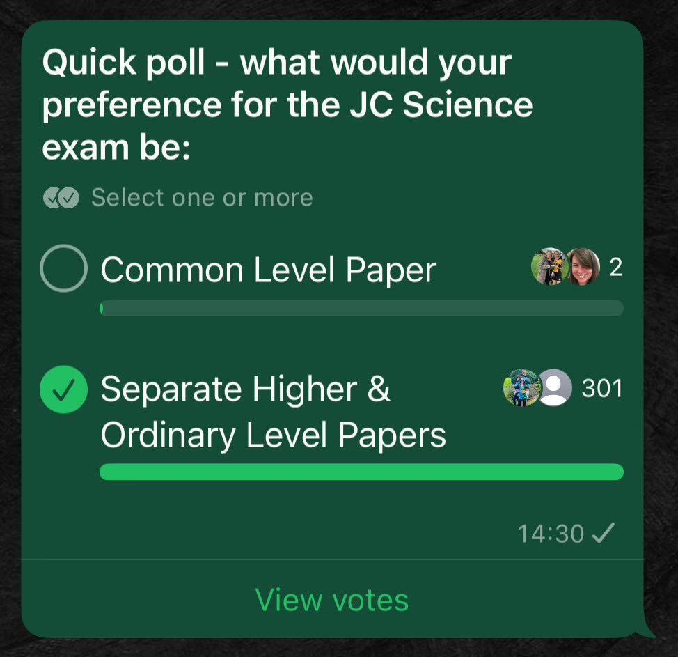 Humphrey Jones 🔬🧬🥼🧪 (@humphreyjones) on Twitter photo I did a quick poll on the <a href="/IrishSciTeach/">ISTA</a> Junior Cycle Science WhatsApp group earlier … really interesting result. High performing students feel patronised by ticking boxes while students with additional needs lose morale as they’re lost on more challenging critical thinking I did a quick poll on the <a href="/IrishSciTeach/">ISTA</a> Junior Cycle Science WhatsApp group earlier … really interesting result. High performing students feel patronised by ticking boxes while students with additional needs lose morale as they’re lost on more challenging critical thinking